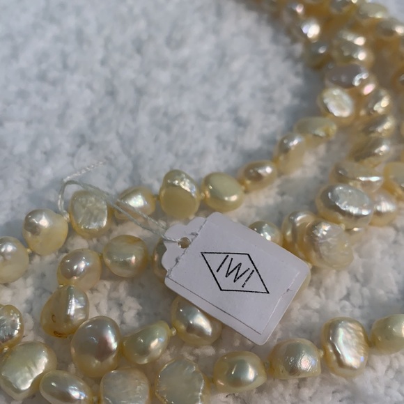 100”Baroque Freshwater Endless Strand of pearls-Color LEMON - Picture 8 of 11